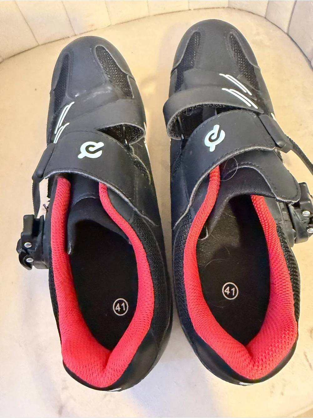 Peloton Cycling Shoes Black - Size EU 41 (US Women's 10 / Men's 8) with Cleats